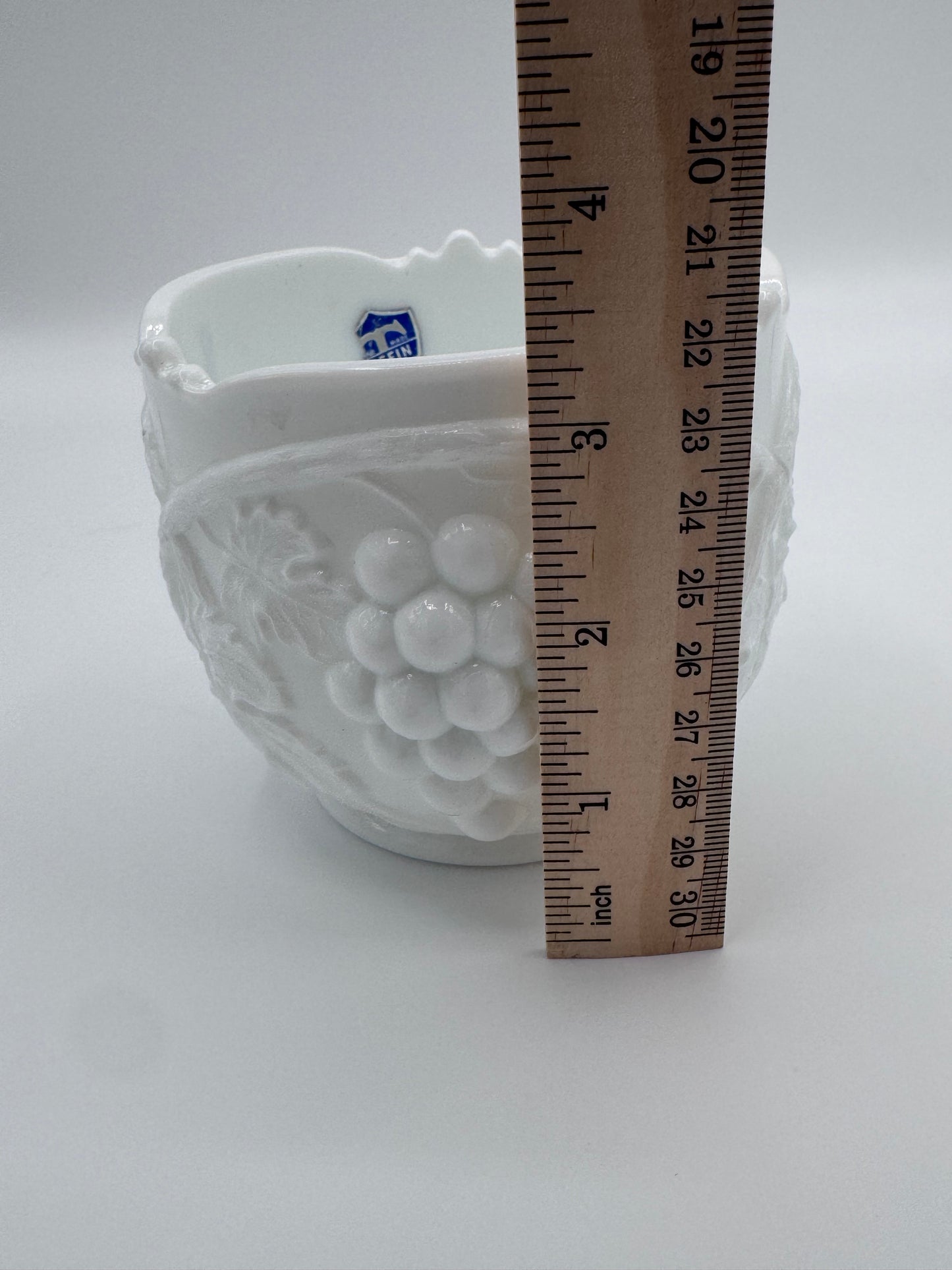 Tiffin Hand Made Grape Design White Milk Bowl