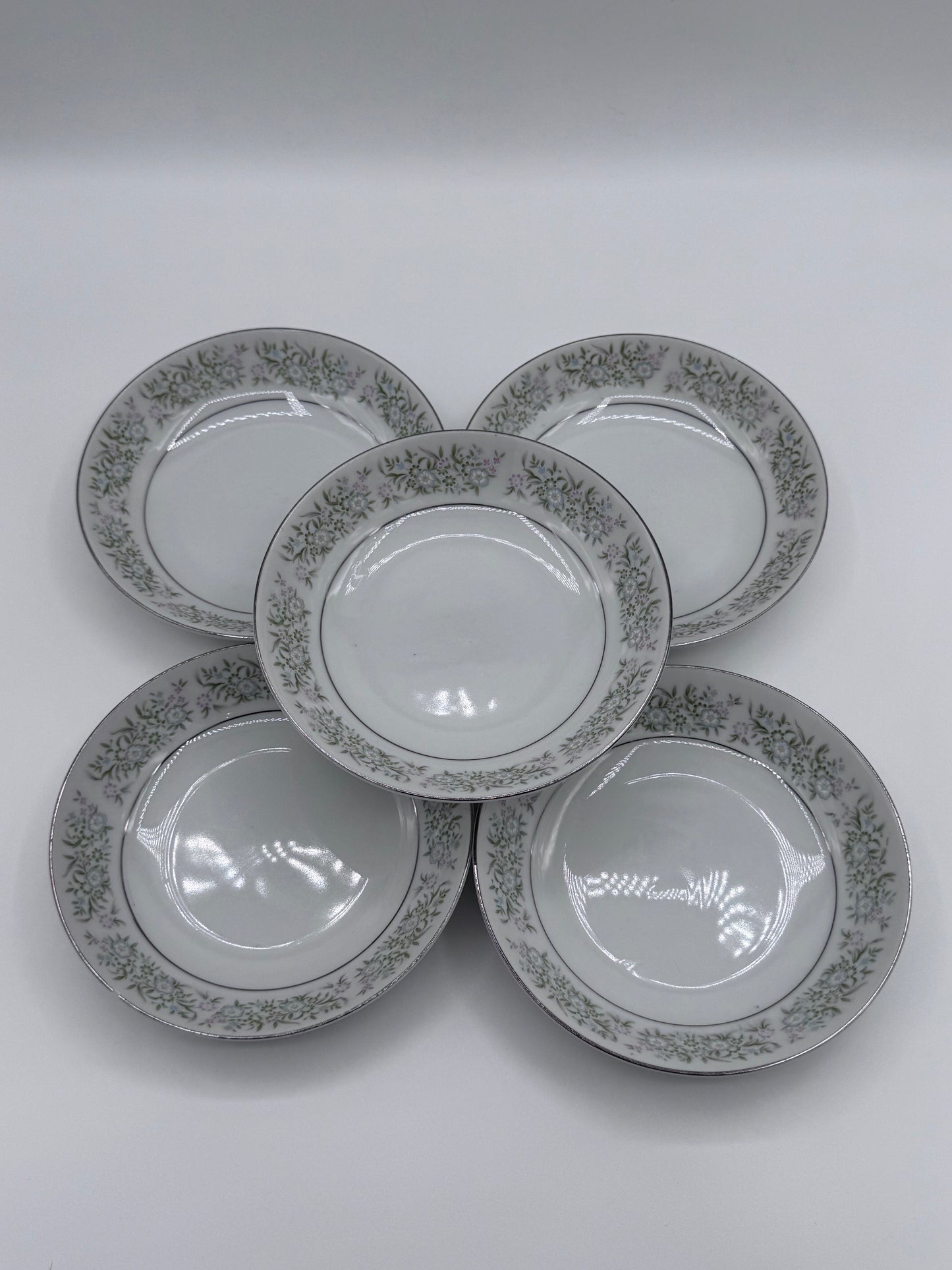 Taihei China Springtime Set of 5 Vintage Fine Dining Small Plates