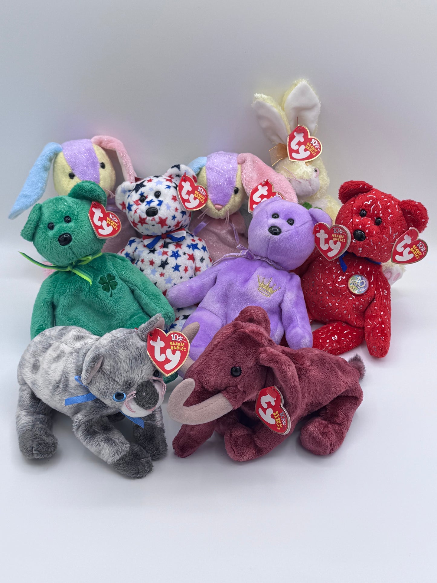 Beanie Babies TY -  Hang Tag 11th Gen & Tush Tag 12th Gen Set of 9
