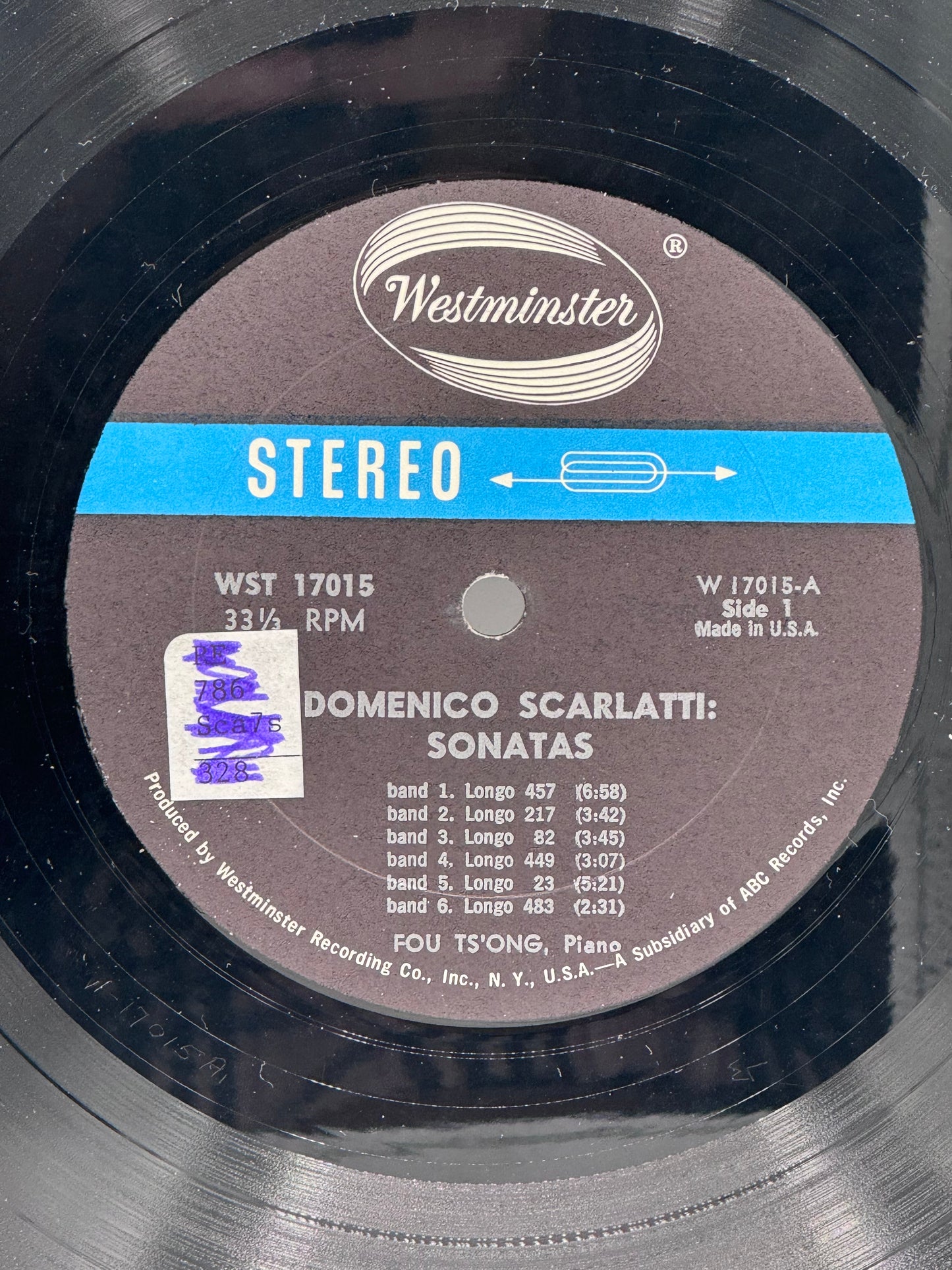 Scarlatti Sonatas Fou Ts’ong Piano Vintage Vinyl Record