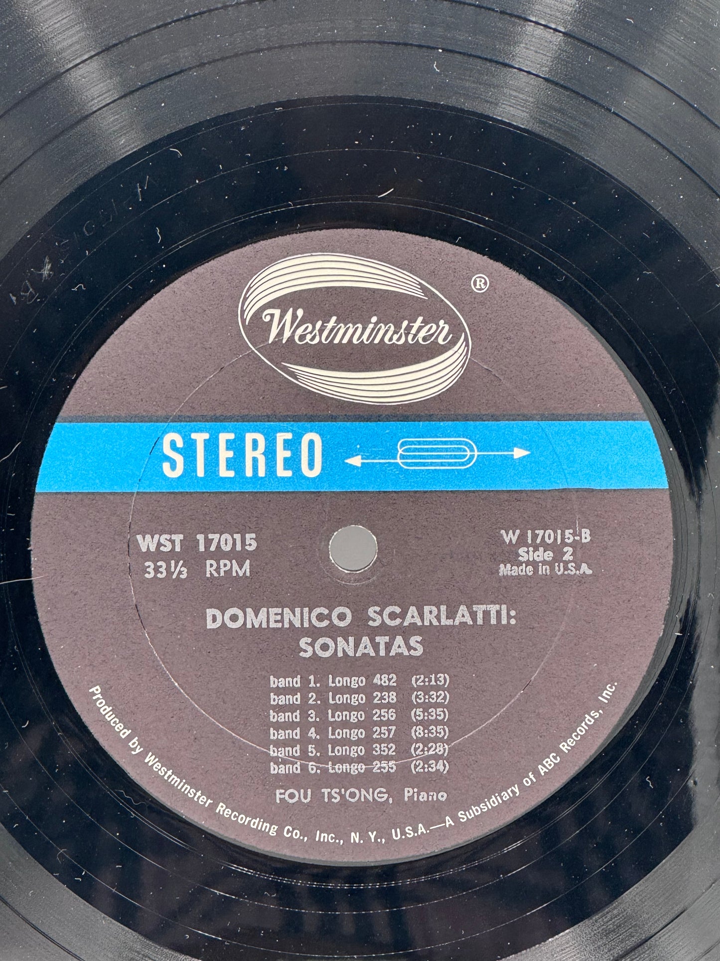 Scarlatti Sonatas Fou Ts’ong Piano Vintage Vinyl Record