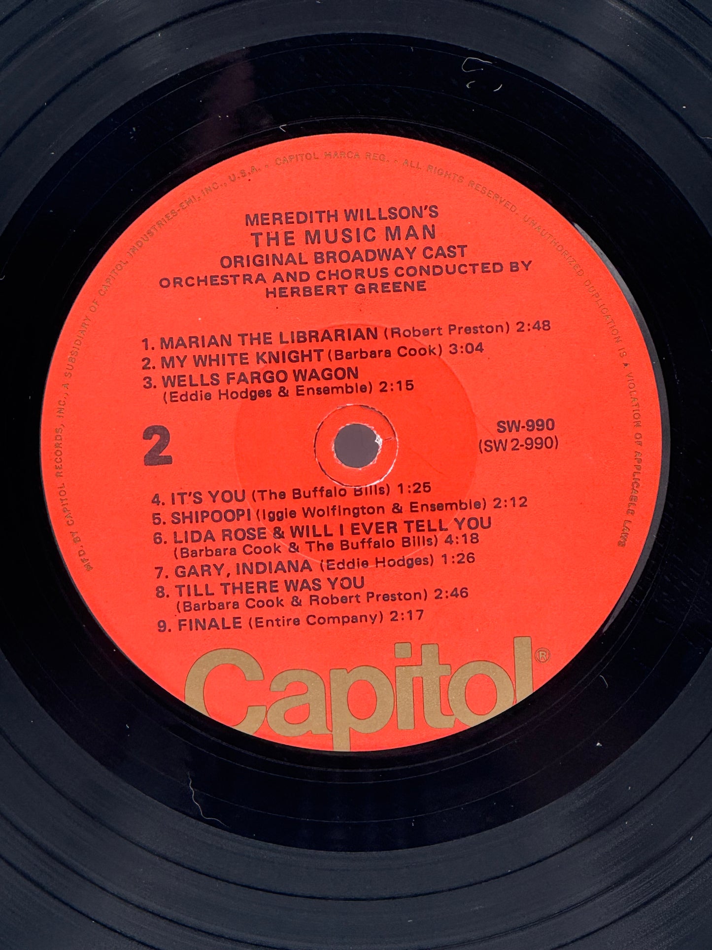 The Music Man Meredith Wilson Musical 1957 Vintage Vinyl Record