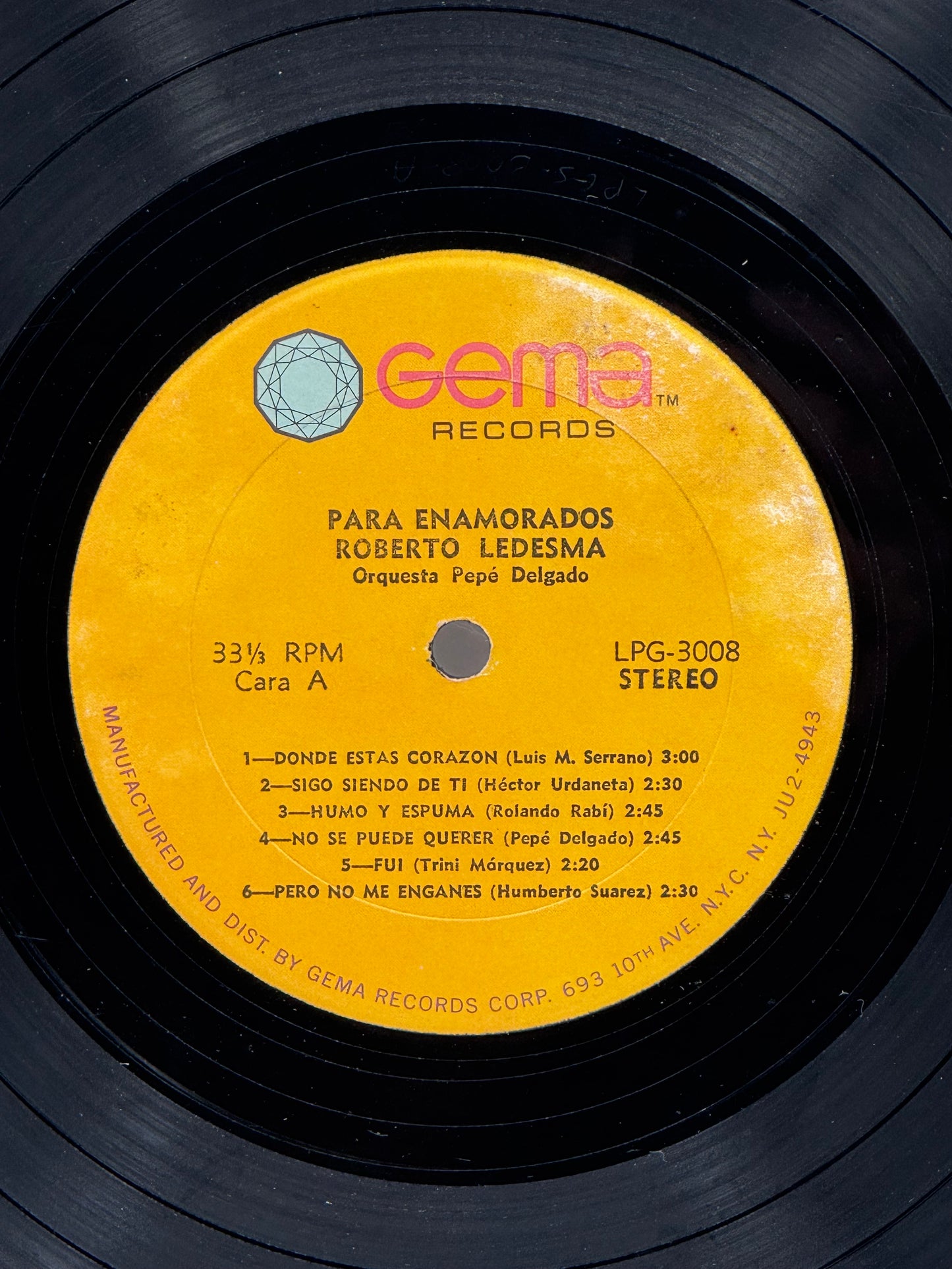Para Enamorados Roberto Ledesma with Orquesta Pepé Delgado 2000 Vintage Vinyl Record