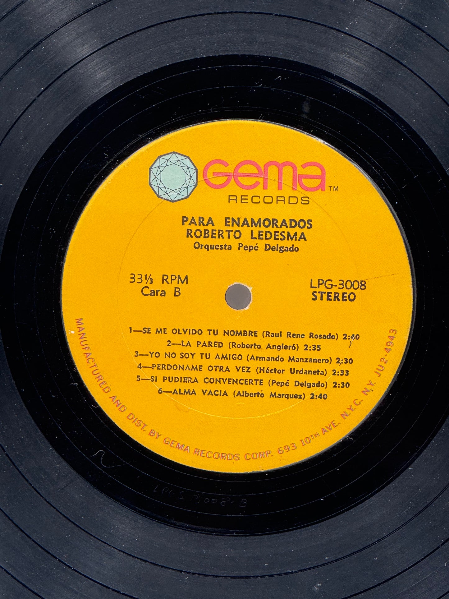 Para Enamorados Roberto Ledesma with Orquesta Pepé Delgado 2000 Vintage Vinyl Record